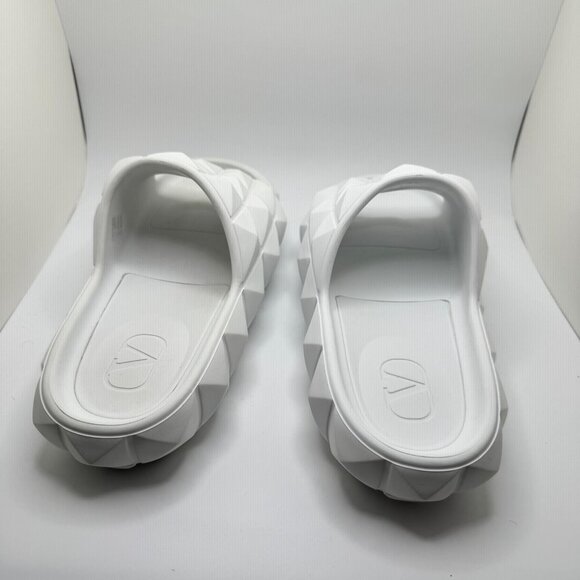 Valentino Garavani Roman Stud Turtle Slide Sandals Rubber White Men's EU 41 NIB - Picture 6 of 16
